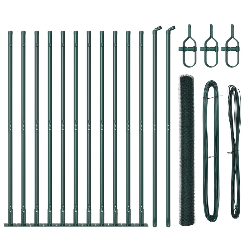 Zaun-Set 2er Set Grün Metall, PVC 25 x 1.5 m Langlebig