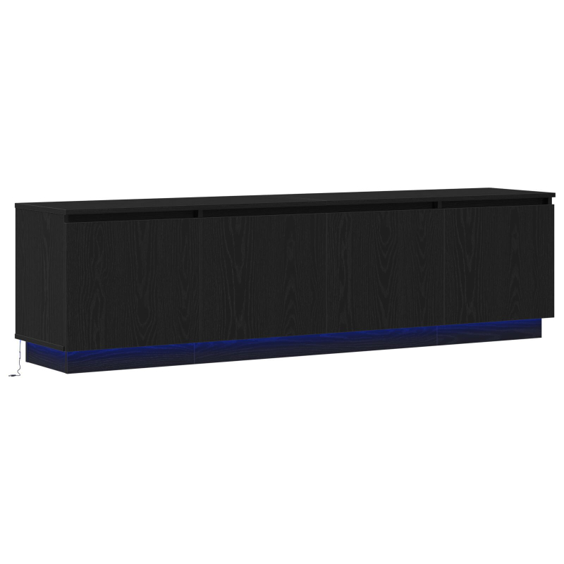 TV-Schrank mit LED Schwarz Eiche 180x38x49 cm Holzwerkstoff