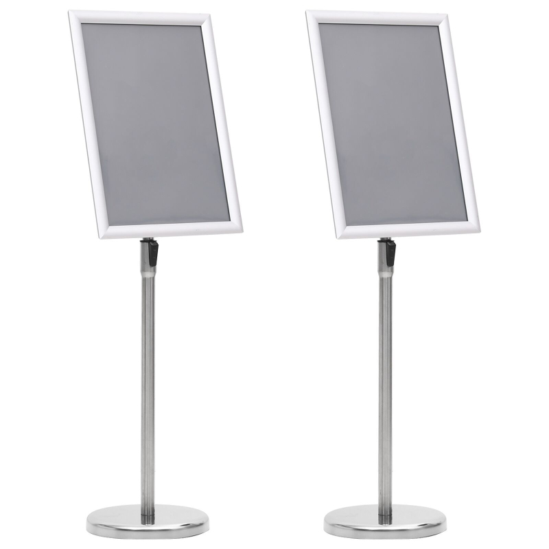 A3 Pedestal Plakatständer 2 Stück Silber Aluminiumlegierung
