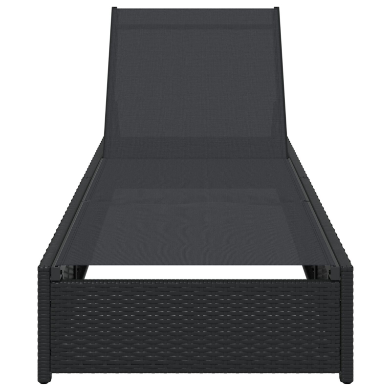 Sonnenliege Schwarz 60x200x27 cm Poly Rattan