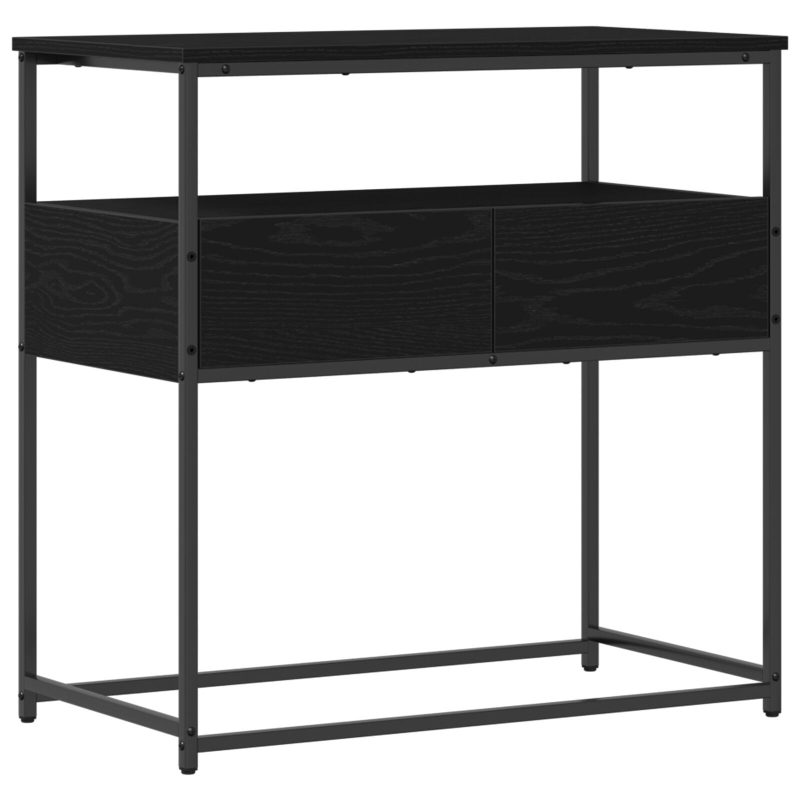 Konsole Tisch Schwarze Eiche 75x40x75 cm engineered Holz und Stahl