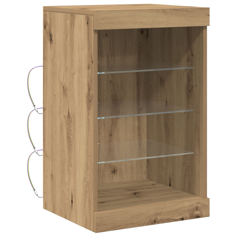 Sideboard mit LED-Lichtern Artisan Eiche 41x37x67 cm