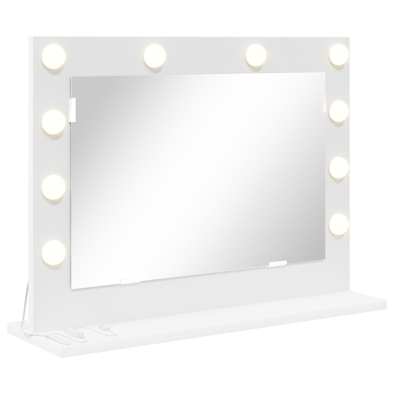 Badezimmerspiegel mit LED-Lichtern Weiß 60x45x18 cm