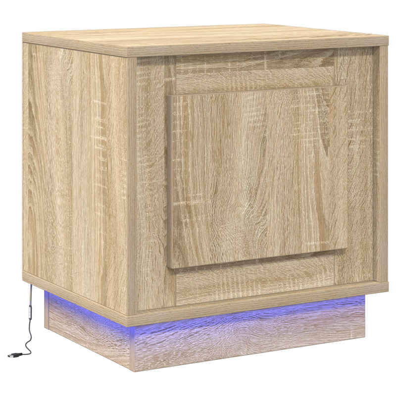 Nachttisch mit LED-Lichtern Sonoma Eiche 44x34,5x45 cm