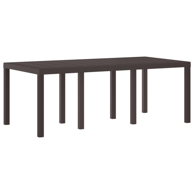 Gartentisch Braun 200x100x73 cm Poly Rattan