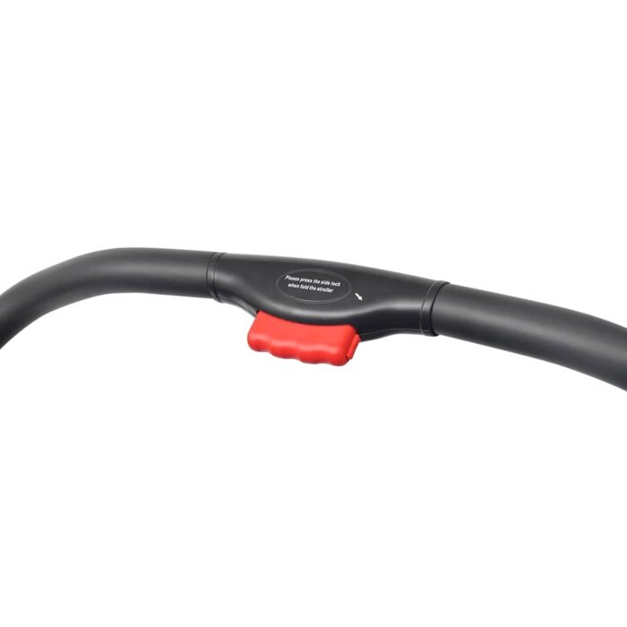 Zwillingskinderwagen Stahl Rot und Schwarz – Bild 13