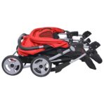 Zwillingskinderwagen Stahl Rot und Schwarz – Bild 7