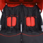 Zwillingskinderwagen Stahl Rot und Schwarz – Bild 8