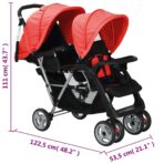 Tandem-Kinderwagen Stahl – Bild 8
