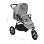 Kinderwagen Hellgrau Stahl – Bild 12