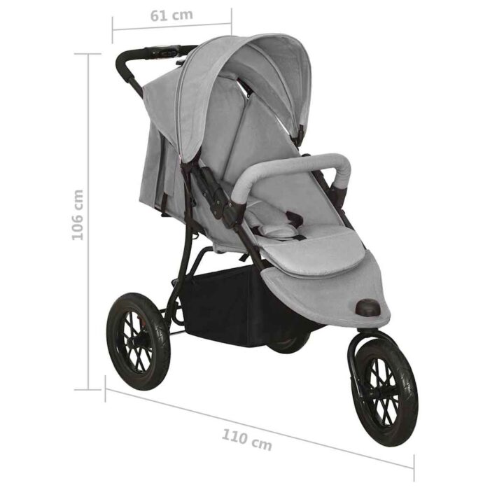 Kinderwagen Hellgrau Stahl – Bild 12