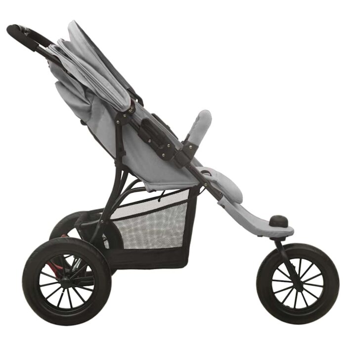 Kinderwagen Hellgrau Stahl – Bild 4