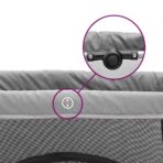 Laufstall mit Matratze Hellgrau Leinenstoff – Bild 7