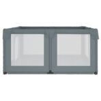 Laufstall mit 2 Türen Hellgrau Oxford-Gewebe – Bild 6