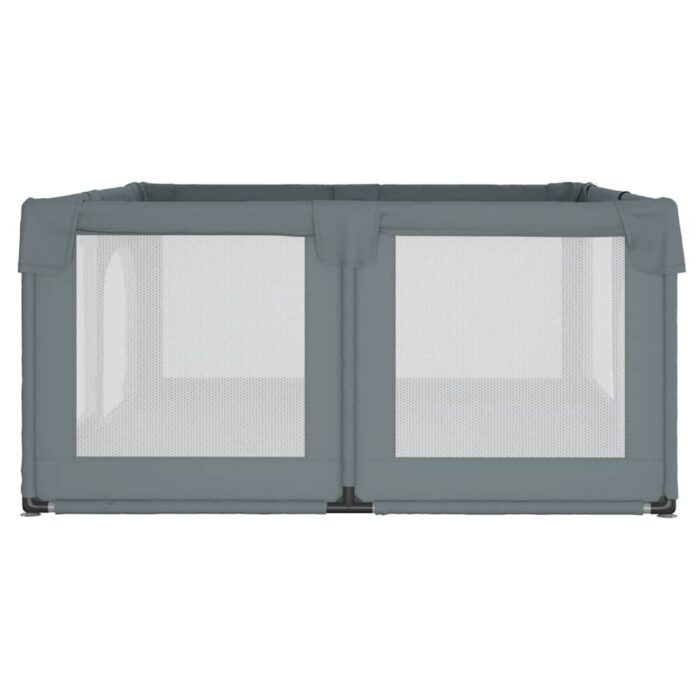 Laufstall mit 2 Türen Hellgrau Oxford-Gewebe – Bild 6