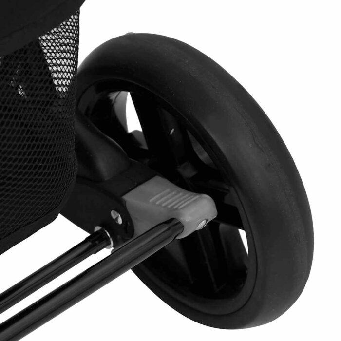 Zwillingskinderwagen Hellgrau Stahl – Bild 10