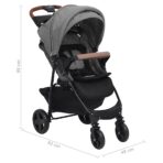 2-in-1 Kinderwagen Hellgrau Stahl – Bild 13