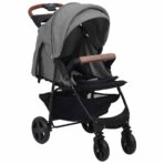 2-in-1 Kinderwagen Hellgrau Stahl – Bild 2