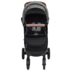 2-in-1 Kinderwagen Hellgrau Stahl – Bild 3