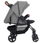 2-in-1 Kinderwagen Hellgrau Stahl – Bild 4