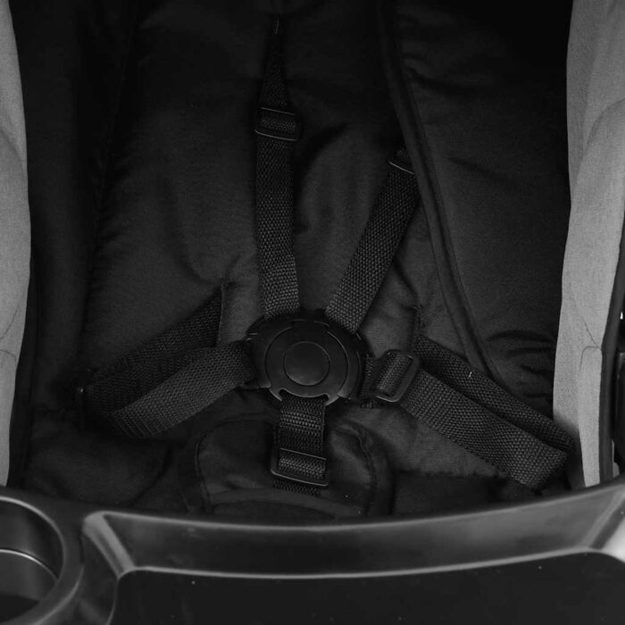 2-in-1 Kinderwagen Hellgrau und Schwarz Stahl – Bild 10
