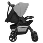 2-in-1 Kinderwagen Hellgrau und Schwarz Stahl – Bild 4