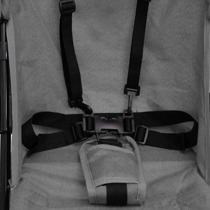Kinderwagen Hellgrau und Schwarz Stahl – Bild 8