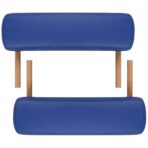 Massageliege Klappbar 2-Zonen mit Holzgestell Blau – Bild 7