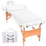 Massageliege 2-Zonen Klappbar 10 cm Sitz Weiss