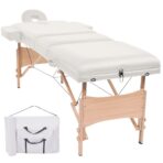Massageliege 3-Zonen Klappbar 10 cm Sitz Weiss