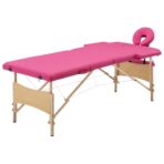 Massageliege Klappbar 2-Zonen mit Holzgestell