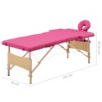 Massageliege Klappbar 2-Zonen mit Holzgestell – Bild 10