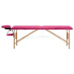 Massageliege Klappbar 2-Zonen mit Holzgestell – Bild 2
