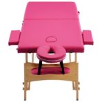 Massageliege Klappbar 2-Zonen mit Holzgestell – Bild 4
