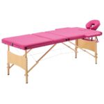 Massageliege Klappbar 3-Zonen mit Holzgestell