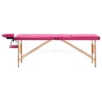Massageliege Klappbar 3-Zonen mit Holzgestell – Bild 2