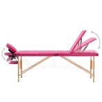 Massageliege Klappbar 3-Zonen mit Holzgestell – Bild 3