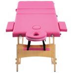 Massageliege Klappbar 3-Zonen mit Holzgestell – Bild 4