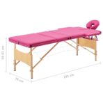 Massageliege Klappbar 3-Zonen mit Holzgestell – Bild 9