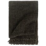 Überwurf Baumwolle 125x150 cm Anthrazit/Braun
