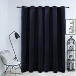 Verdunkelungsvorhang mit Metallösen Samt Schwarz 290 x 245 cm