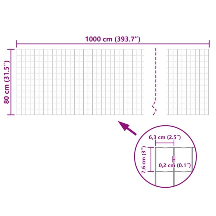 Gartenzaun Maschendraht Gitterzaun Schweissgitter 10x0,8 m – Bild 5