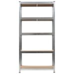 Lagerregal mit 5 Böden Silbern Stahl & Holzwerkstoff – Bild 3