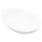 Luxus Keramik Waschbecken Oval Weiss 40 x 33 cm – Bild 2