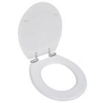 Toilettensitz MDF Deckel Schlichtes Design Weiss