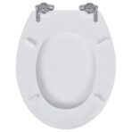 Toilettensitz MDF Deckel Schlichtes Design Weiss – Bild 5