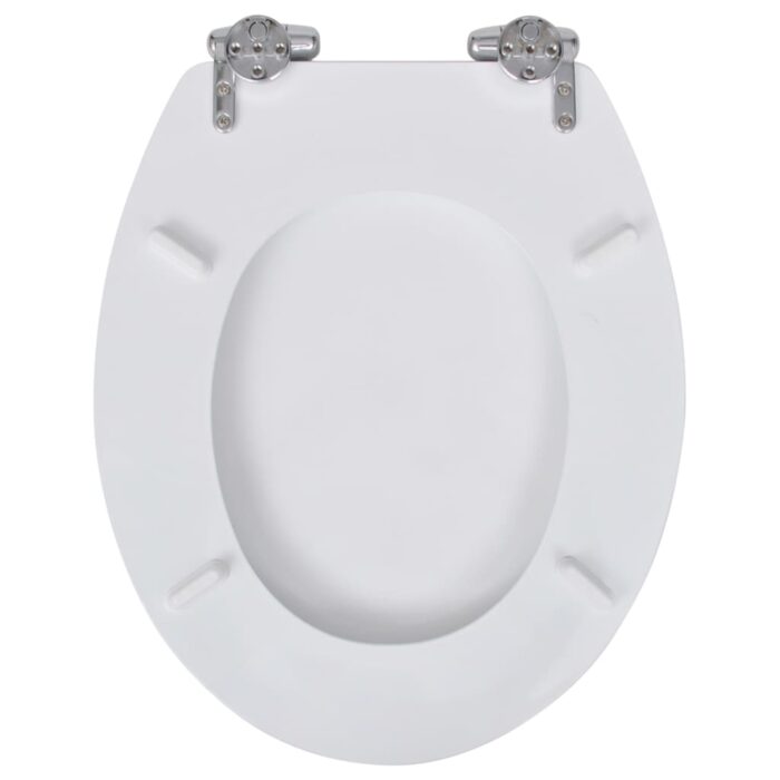 Toilettensitz MDF Deckel Schlichtes Design Weiss – Bild 5