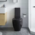 Toilette Rund Keramik Schwarz – Bild 3