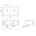 Granitspüle Doppelbecken Schwarz – Bild 7