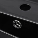 Keramik Waschbecken mit Hahn-/Überlaufloch Schwarz Rechteckig – Bild 5